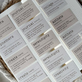 vintage journal words definitions die cut sticker pocket, 16 stickers