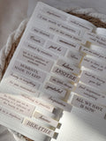 vintage words and sayings die cut sticker pocket, 30 stickers
