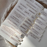 vintage words and sayings die cut sticker pocket, 30 stickers