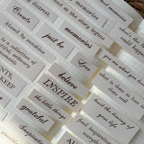 vintage words and sayings die cut sticker pocket, 30 stickers