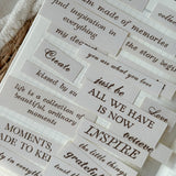 vintage words and sayings die cut sticker pocket, 30 stickers