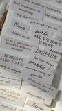 vintage words and sayings die cut sticker pocket, 30 stickers