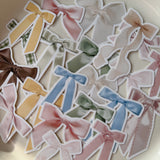 colorful bows and ribbon die cut sticker pocket, 21 stickers