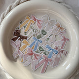 colorful bows and ribbon die cut sticker pocket, 21 stickers