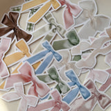 colorful bows and ribbon die cut sticker pocket, 21 stickers
