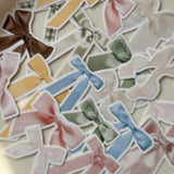 colorful bows and ribbon die cut sticker pocket, 21 stickers