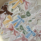 colorful bows and ribbon die cut sticker pocket, 21 stickers