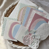 pastel easter & spring  paper set, embossed paper