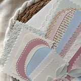 pastel easter & spring  paper set, embossed paper