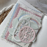 pastel easter & spring  paper set, embossed paper