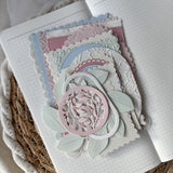 pastel easter & spring  paper set, embossed paper