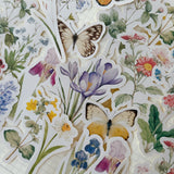 vintage spring flowers die cut sticker pocket