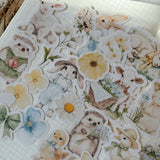 spring cottage friends die cut sticker pocket