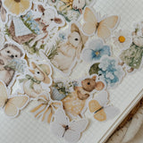 spring cottage friends die cut sticker pocket
