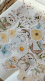 spring cottage friends die cut sticker pocket