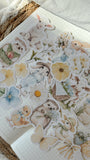 spring cottage friends die cut sticker pocket