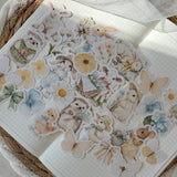 spring cottage friends die cut sticker pocket