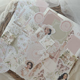 coquette easter ephemera and sticker die cut pocket, 35+ pieces