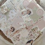 coquette easter ephemera and sticker die cut pocket, 35+ pieces