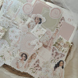 coquette easter ephemera and sticker die cut pocket, 35+ pieces