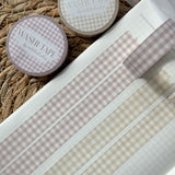blush and yellow gingham grid washi tape bundle