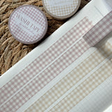 blush and yellow gingham grid washi tape bundle