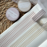blush and yellow gingham grid washi tape bundle