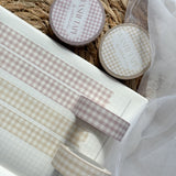blush and yellow gingham grid washi tape bundle