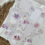 purple garden die cut sticker pocket
