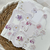 purple garden die cut sticker pocket