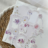 purple garden die cut sticker pocket