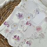 purple garden die cut sticker pocket