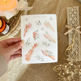 gentle leaves and hands sticker sheet