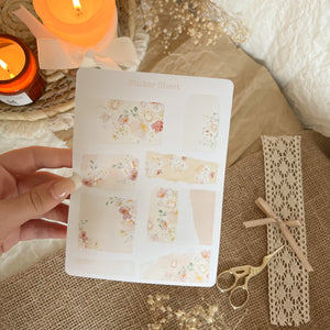 Lumiere flower paper scraps sticker sheet | bujo sticker, planner sticker sheet, flower sticker sheet