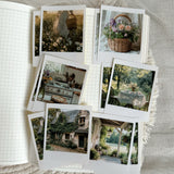 countryside spring die cut polaroid sticker pocket, planner sticker, spring sticker, polaroid 12 pieces, polaroid picture sticker