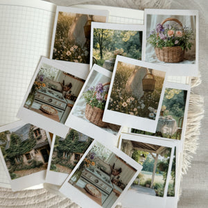 countryside spring die cut polaroid sticker pocket, planner sticker, spring sticker, polaroid 12 pieces, polaroid picture sticker