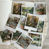 countryside spring die cut polaroid sticker pocket, planner sticker, spring sticker, polaroid 12 pieces, polaroid picture sticker