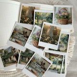 countryside spring die cut polaroid sticker pocket, planner sticker, spring sticker, polaroid 12 pieces, polaroid picture sticker