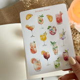 summer drinks sticker sheet