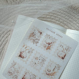 boho dried flower post stamp sticker sheet