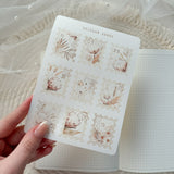 boho dried flower post stamp sticker sheet