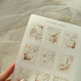 boho dried flower post stamp sticker sheet