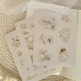 beige planner girl sticker sheet