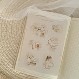 beige planner girl sticker sheet