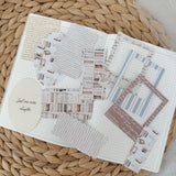 quiet chapters, bookish ephemera and sticker die cut pocket, 40+ pieces
