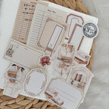 quiet chapters, bookish ephemera and sticker die cut pocket, 40+ pieces