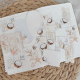 coastal dream ephemera and sticker die cut pocket, 25+ pieces