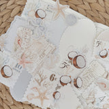 coastal dream ephemera and sticker die cut pocket, 25+ pieces
