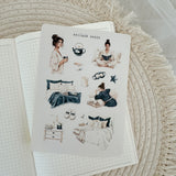 cozy evening routine sticker sheet bundle