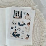 cozy evening routine sticker sheet bundle